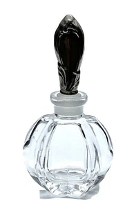 Perfume Bottle Cut Glass with Silver Plated Top - Made c.1940 - Picture 1 of 8