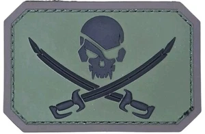 MSM PIRATE SKULL FLAG MILSPEC MONKEY TACTICAL FOREST PVC HOOK MORALE PATCH - Picture 1 of 2