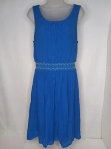 AB Studio XL Sleeveless Summer Dress Cobalt Blue Lined Pullover 1X Midi Sundress - Picture 1 of 8
