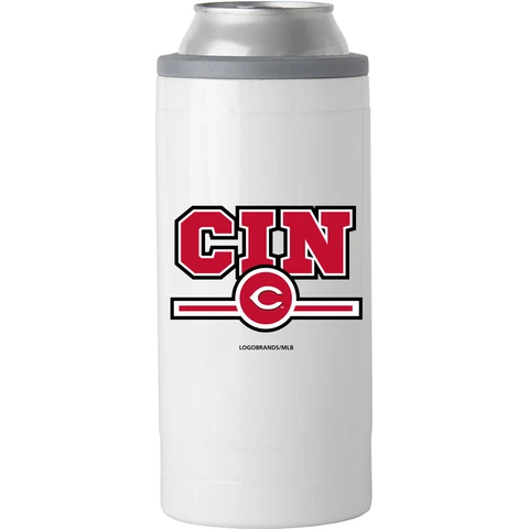 Cincinnati Reds 12oz. Letterman Slim Can Cooler Cover
