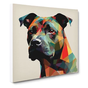 Staffordshire Bullterrier Suprematismus Nr.4 Leinwand Wandbild Kunstdruck gerahmtes Bild - Bild 1 von 4