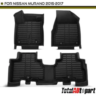 3Pcs Black Floor Mats Liners for Nissan Murano 2015 2016 2017 Front and  Rear - Image 1 of 4