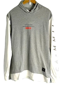 Mens ST. Goliath Hoodie Size M Grey Long Sleeve Drawstring Stretch *VGC* - Picture 1 of 11