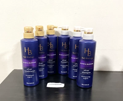 Juego de champú + acondicionador HB Hair Biology plateado y brillante cabello gris 12,8 oz, x6 Foto 1 de 3