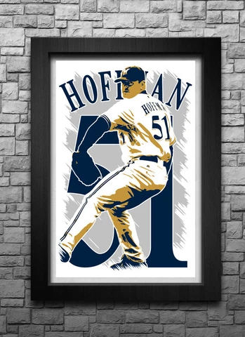 TREVOR HOFFMAN art print/poster MILWAUKEE BREWERS FREE S&H! JERSEY Cover
