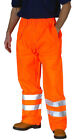 Hi Viz Waterproof Trousers Bottoms Work Wear Orange Yellow Site Work Over Pants