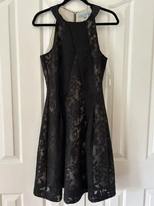 ANTONIO MELANI - Women’s Black Floral Lace Dress - Size 4 - NEW WITH TAGS - Picture 1 of 12