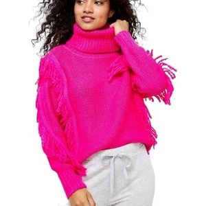 Neu mit Etikett Lou & Grey Loft hellrosa Wollmischung Fransen Rollkragenpullover Gr. Small - Bild 1 von 8