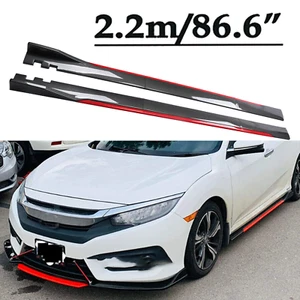 Carbon Fiber Look 86.6" Side Skirt Extension Spoiler Splitter For Honda Insight - Picture 1 of 13