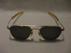 American Optical AO 12k Gold Filled Vintage 5 1/2 Aviator Bayonet Sunglasses Rx - Picture 1 of 12