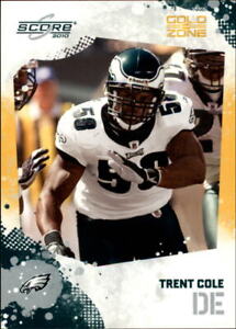 2010 Score Gold Zone Philadelphia Eagles Football Card #226 Trent Cole /299