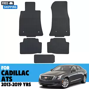 Floor mats for CADILLAC ATS 2013-2019 All Weather Rubber Set Black Anti-slip - Picture 1 of 9