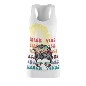 Beach Vibes Women's Cut & Sew Racerback Dress Swimsuit Cover - Picture 1 of 4