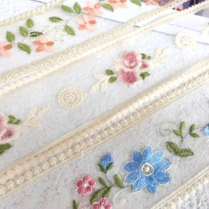 8CM Mesh Fabric Lace with Embroidered Floral Patterns for Craft Bow Garment Home - Picture 1 of 7