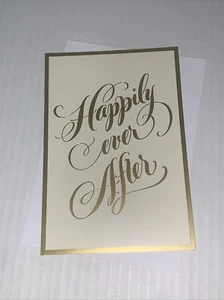 Hallmark Wedding/Congratulations Blank Card: Elegant Gold Happily Ever After - Picture 1 of 5