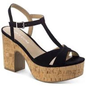 Sun + Stone Jillien schwarze Damen-Plateausandalen aus Wildlederimitat Größe 11 US! - Bild 1 von 9