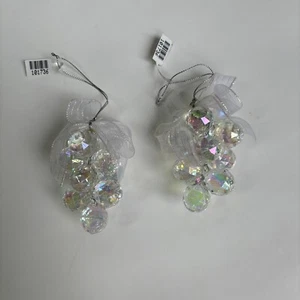 Grape Cluster Christmas Tree Ornaments Faceted Acrylic Beads Iridescent - Picture 1 of 4