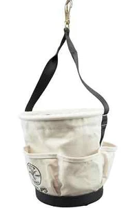 Klein Tools 5171PS Heavy-Duty Tapered Wall Bucket 4 Pockets One Size, Multi - Picture 1 of 1