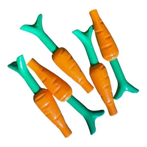 LEGO TEIL 33172 ORANGE Karotte & 33183 HELLGRÜNER Stiel/Karotte Top x 5 - Bild 1 von 1