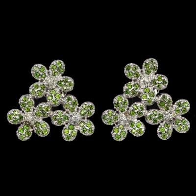 925纯银耳环圆形镀铬透视蓝宝石宝石珠宝首饰 — 第 1/4 张图片