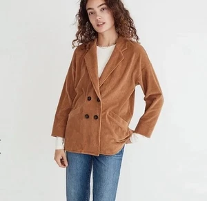 Madewell Damen M Blazer Strick Cord Redford Baumwolle 2 Knopf Jacke Camel M - Bild 1 von 12
