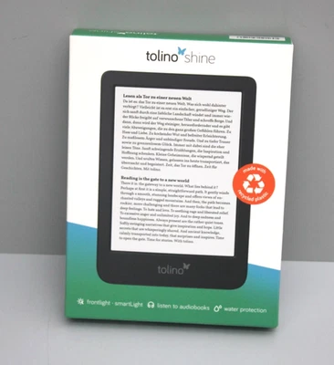tolino shine - eReader - 6 Zoll Display HD Touchscreen - Schwarz - NEU - Bild 1 von 3