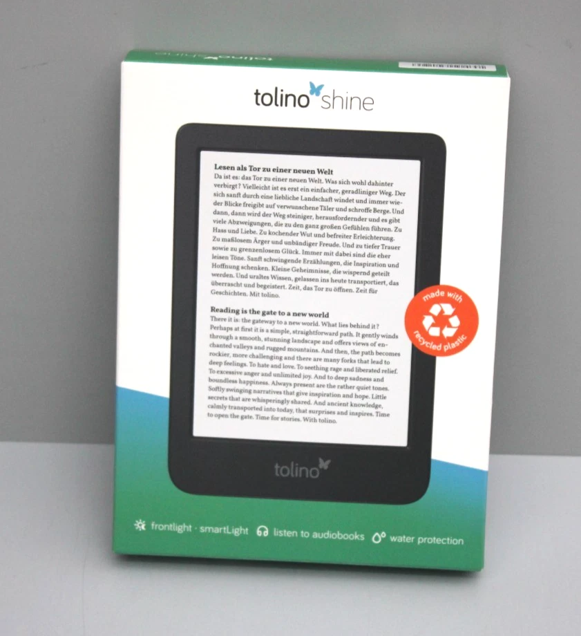 tolino shine - eReader - 6 Zoll Display HD Touchscreen - Schwarz - NEU - Bild 1 von 3
