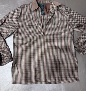 Vintage Lauren Ralph Lauren Petite Wool Zip Jacket Plaid Leather trim Women PM - Bild 1 von 3