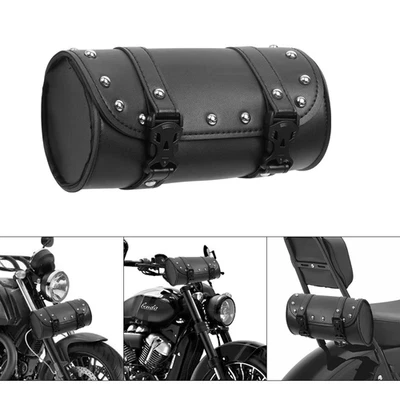 Motorcycle Fork PU Leather Travel Pouch Waterproof Tool Bags Saddle Bag Vintage  - Image 1 of 4