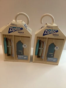 (2) Ziploc Space Bag Vacuum Seal Hanging Jackets Suits Waterproof Bags - Picture 1 of 3