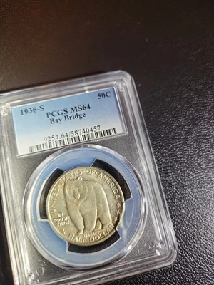 1936-S 50C BAY BRIDGE PCGS MS64 #8233 - Image 1 of 4