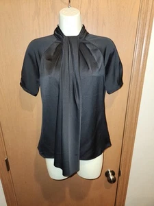 NWT J. Crew Women's Short Sleeve Pleated Front Blouse Top Black Size XXS - Picture 1 of 19