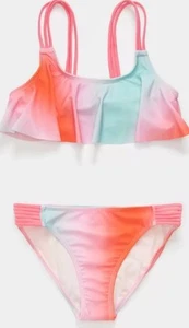 Volcom L112244 Girls Two-Piece Pink Fun Dip Girls Crop Bikini Set Size 7 - Picture 1 of 2