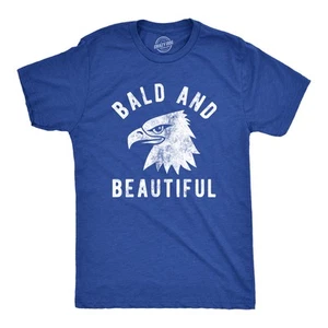 Camiseta Para Hombres Calva y Hermosa Divertida Águila Calva Sarcástica Fiesta del Cuatro de Julio - Imagen 1 de 7