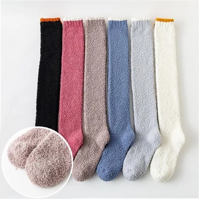 Leg Warmers Foot Socks Long Stockings Fuzzy Socks Thigh High Sockssolid * - Image 1 of 4