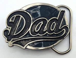 Vintage 1987 Great American Belt Co silberfarben emailliert Dad Gürtelschnalle Made in USA - Bild 1 von 4