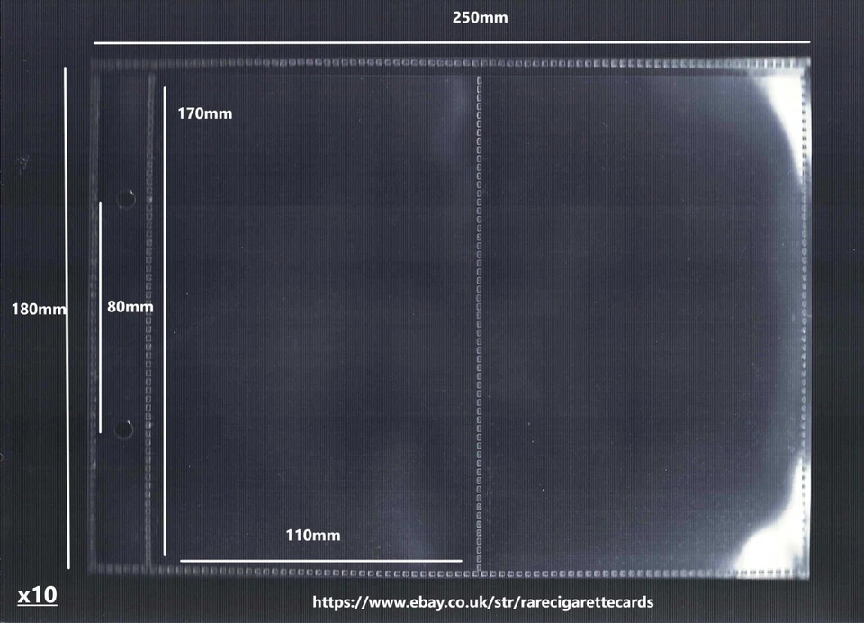 CIGARETTE, TRADE, GUM & TEA CARD PAGES 2 POCKETS - SOLD LOOSE IN UNITS OF 10 - Image 1 of 1