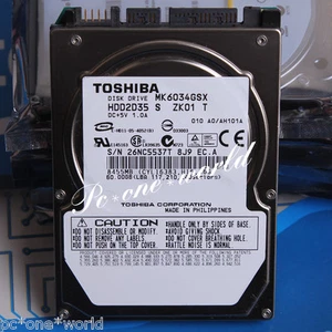 Unidad de disco duro SATA 100 % OK MK6034GSX TOSHIBA 60 GB 2,5" 5400 RPM 8 MB - Imagen 1 de 2