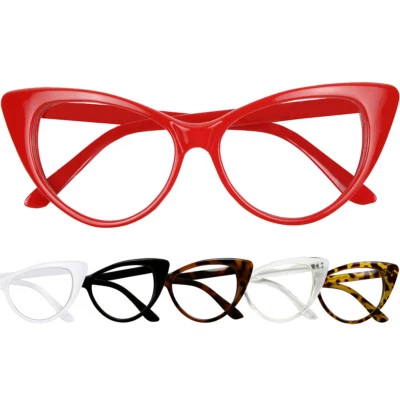 ShadyVEU- Womens Sharp High Pointed Cat Eye Rx-able Fashion MOD Clear Sunglasses - Image 1 of 2