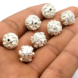 10 Pcs 10mm Bali Bead Sterling Silver Plated Jewelry Making Bead me-477 - Picture 1 of 5