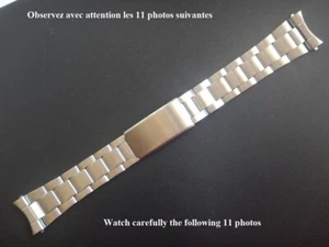 17, 19, or 21 mm Solid Strap "OYSTER" Steel Folded on Folding Buckle - Picture 1 of 16
