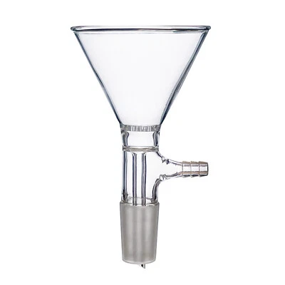 90mm 24/40 Glass Powder Funnel Pore Plate With Vacuum Hose Adapter Lab Glassware - Image 1 of 2