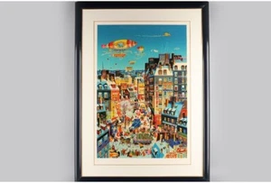 Hiro Yamagata "Riviera" Serigraph Signed Framed ED295 Paris Colorful Cityscape - Picture 1 of 10
