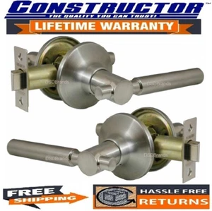 Constructor Rondo Passage Lever Handle Door Lockset Satin Nickel Hallway /Closet - Picture 1 of 2