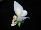 Large 9305-0-00 CB Herend Hungary Blue Butterfly 2 Flower Figurine 5.75 x 6"