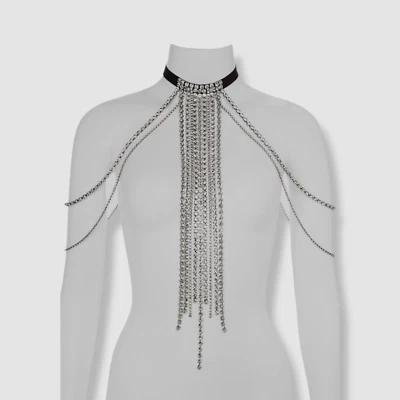 $886 Isabel Marant женщин серебро полночь танцы кристалл цепочка ожерелье - Изображение 1 из 3