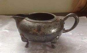 Antique EG Webster Silverplate Footed Creamer Engraved "A" Dated 10/26/17 - Picture 1 of 6