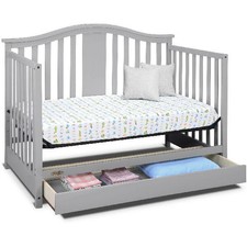 graco freeport 4 in 1 convertible crib pebble gray