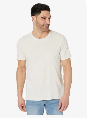 Calvin Klein Mens Short Sleeve Monogram Slub TShirt in Silver Birch Size XS - Image 1 of 2