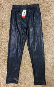 NWT Epic Threads Kid's Girls Black Metallic Elastic Waist Leggings Size L - Picture 1 of 4